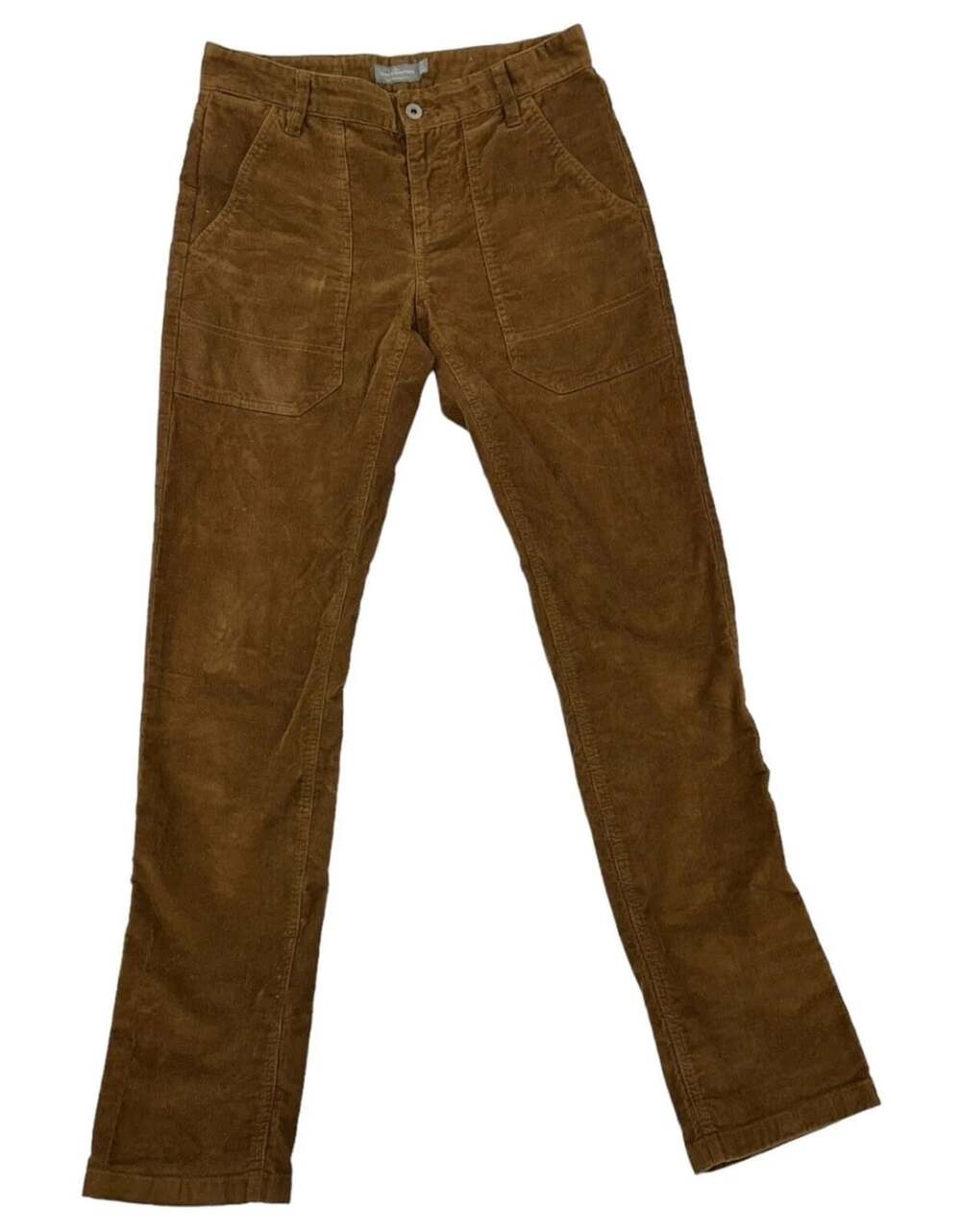 LL Bean brown corduroy slim straight fit pants 31x34, Measures 34x35